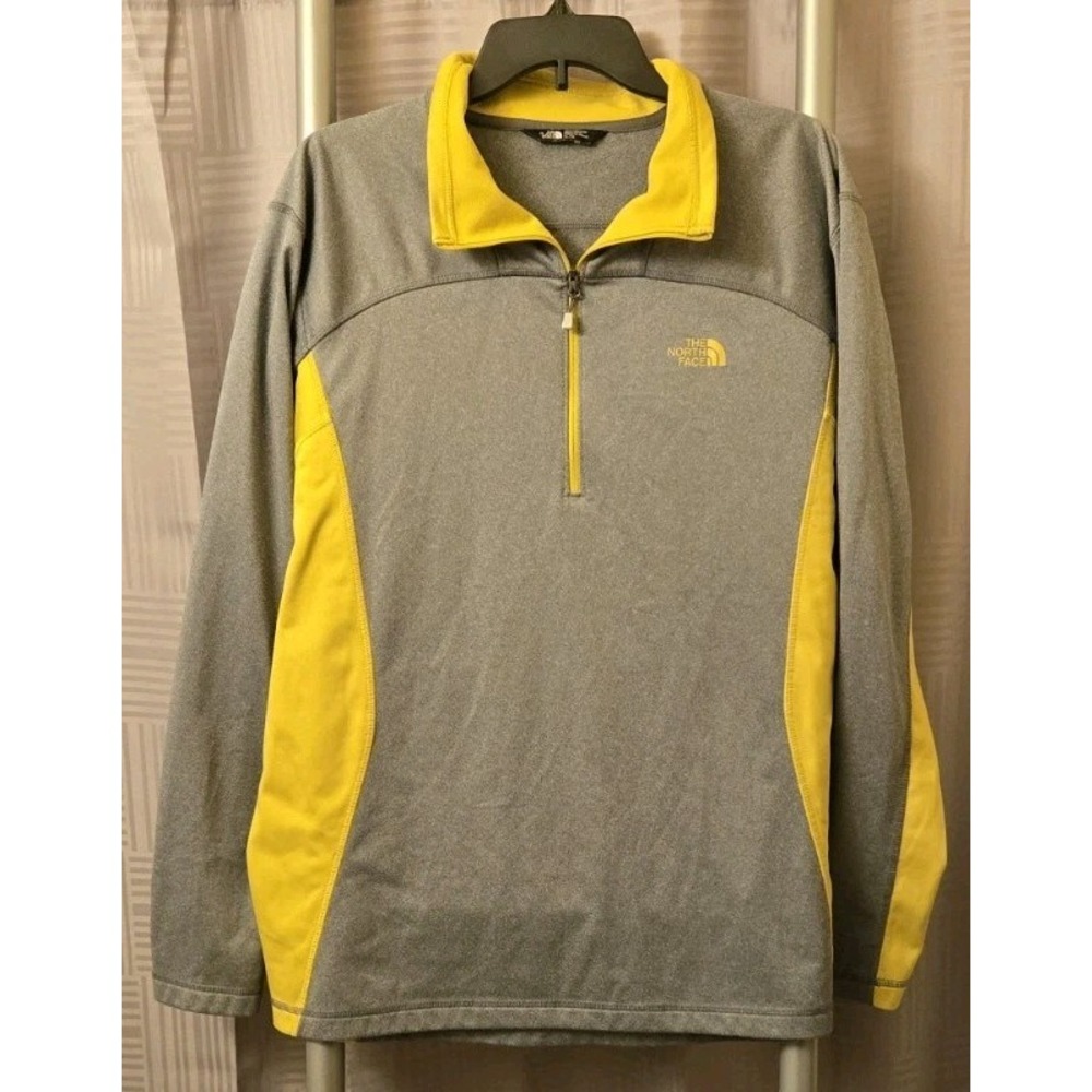 The North Face NF00CP4A Gray & Chartreuse 1/4‎ Zip Pullover Men's X-Large